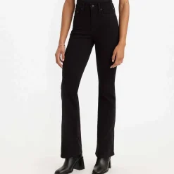 Levis 725 High Rise Bootcut Night Is Black Jeans in Black
