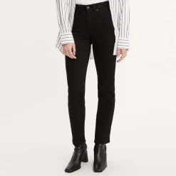 Levis 724 High-Rise Slim Straight Jeans in Black