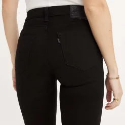 Levis 724 High-Rise Slim Straight Jeans in Black