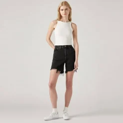 Levis 501 Mid Thigh Short Lunar Blac in Black