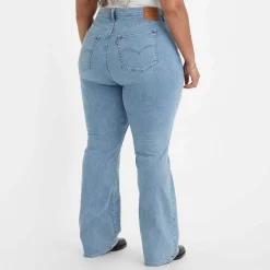 Levis 725 Plus High Rise Bootcut Jeans in Light Blue