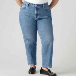 Levis 501 Plus Original Crop Jeans in Denim