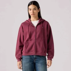 Levis Everyday Zip-Up Hoody in Burgundy