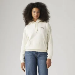 Levis Graphic Hooded Sweatshirt in Cream