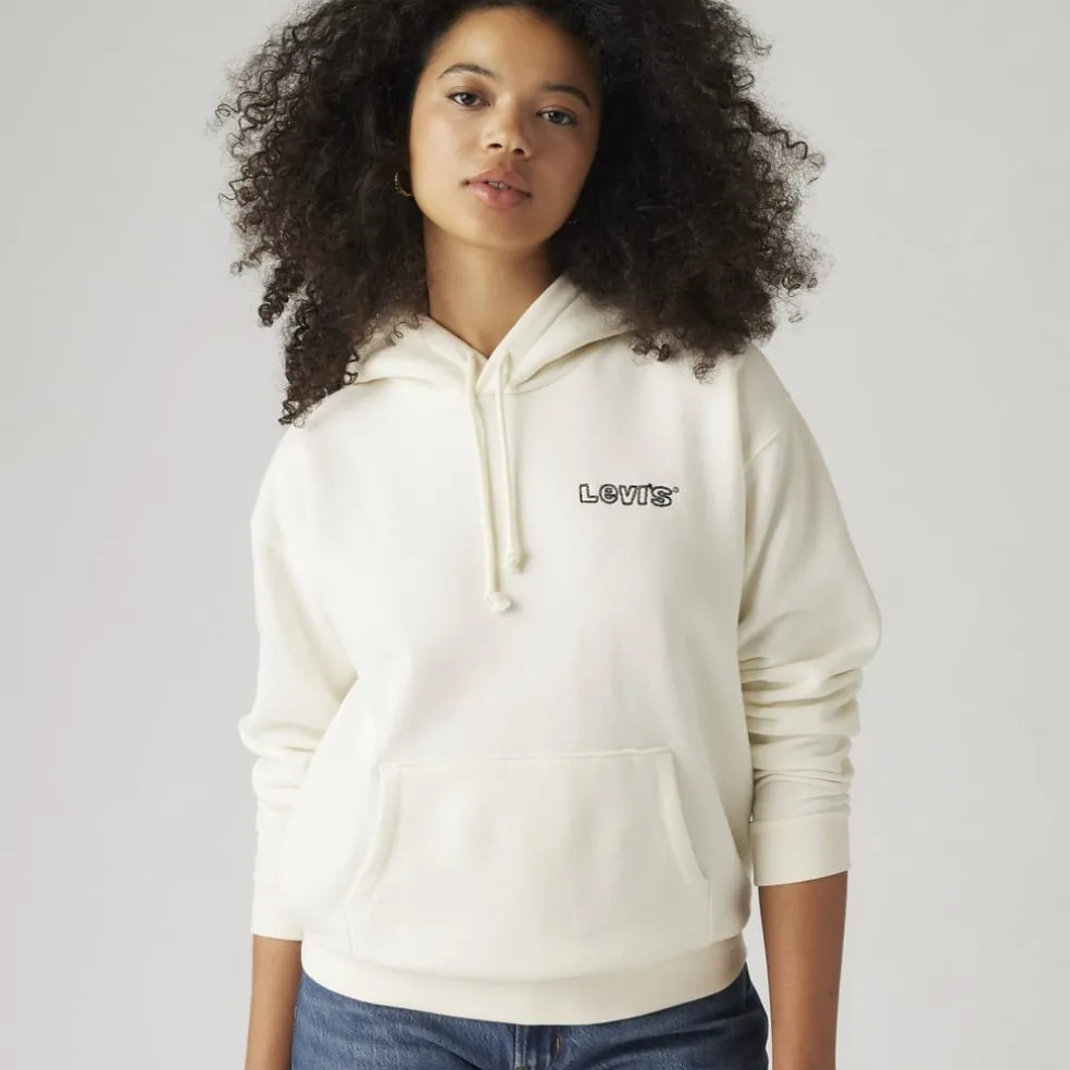 Levis Graphic Hooded Sweatshirt in Cream