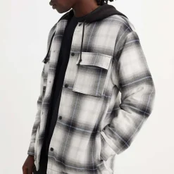 Levis Hooded Jack Worker Overshirt in Grey