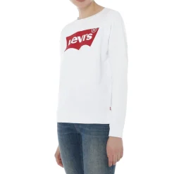 Levis Logo Crew Neck Sweatshirt in White