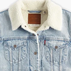 Levis Original Sherpa Trucker Jacket in Light Blue