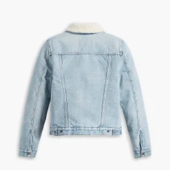 Levis Original Sherpa Trucker Jacket in Light Blue