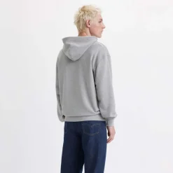 Levis Relaxed Graphic Hoody in Grey Marl