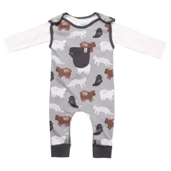 Lilly and Sid And Sid Multicoloured Mixed Animal Print Top And Dungarees Set in Multi