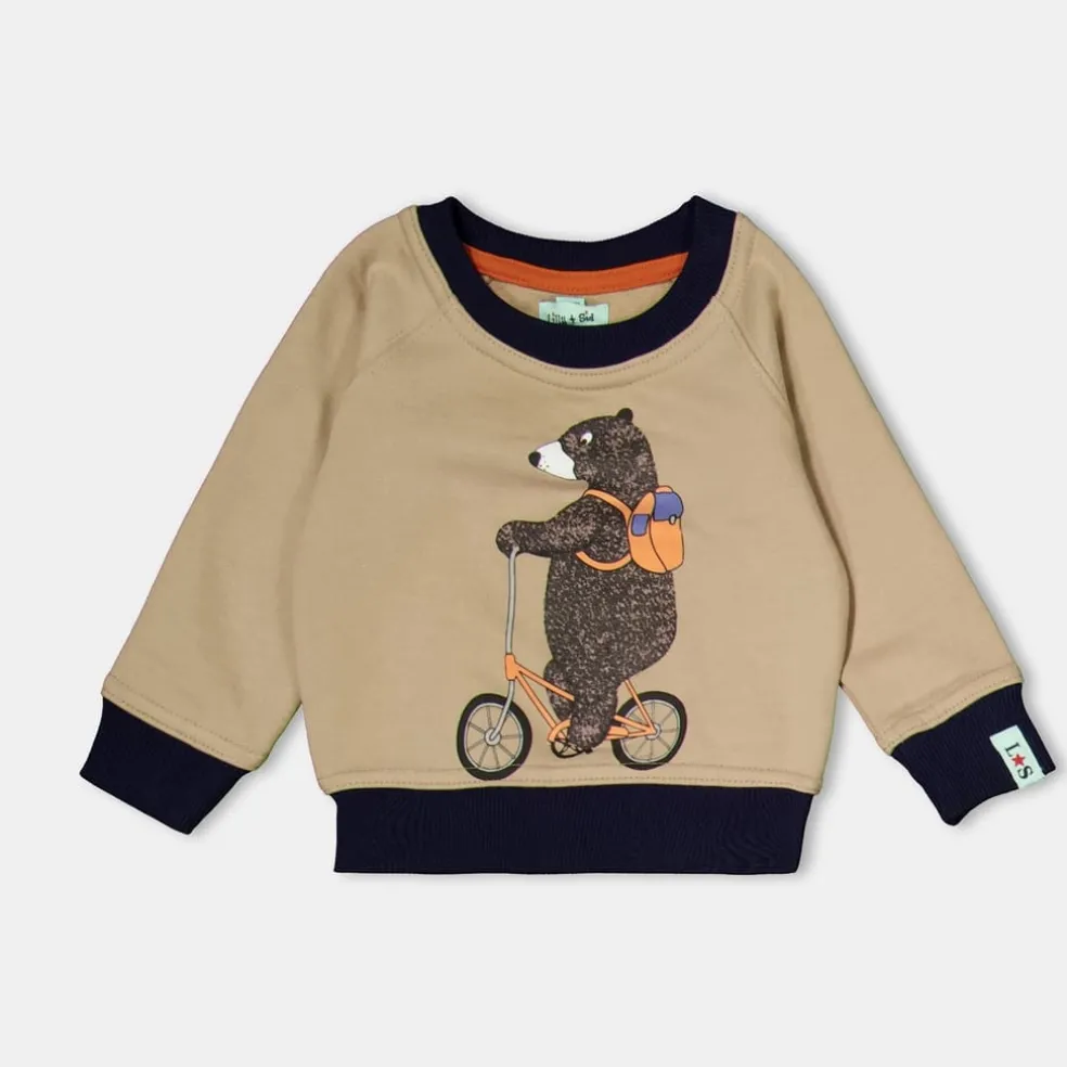 Lilly and Sid Bear Bike Swtsht in Brown