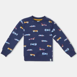Lilly and Sid Car Print Sweat in Blue