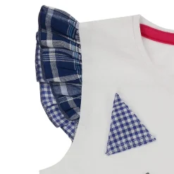 Lilly and Sid Cat Face Top in White