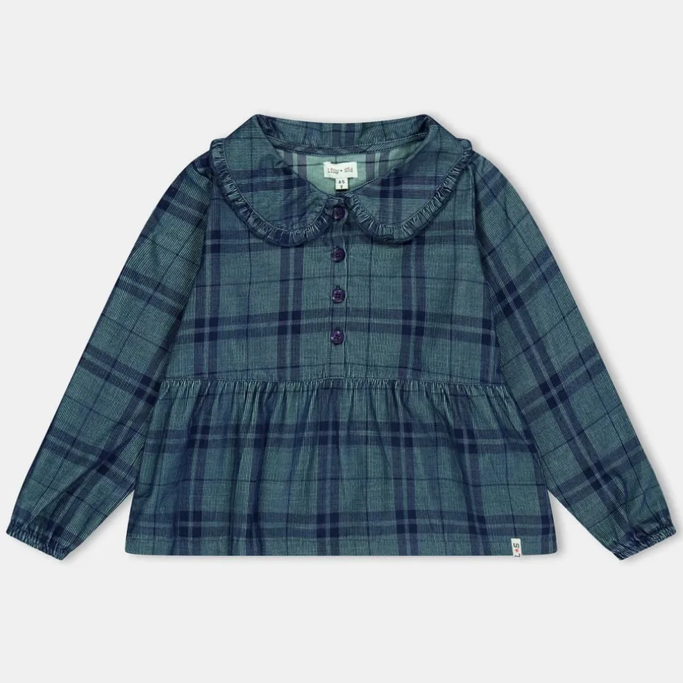 Lilly and Sid Check Collar Top in Multi