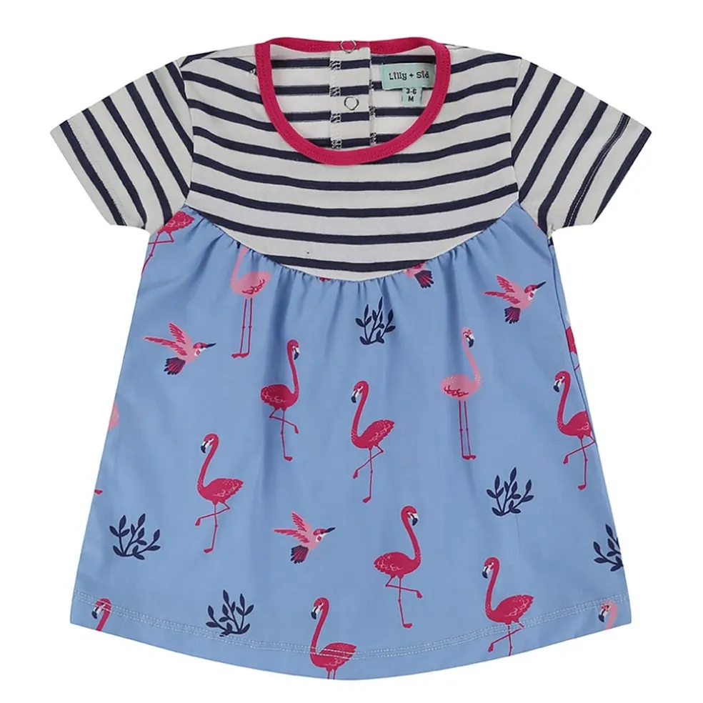 Lilly and Sid Fabic Mix Dress in Multi