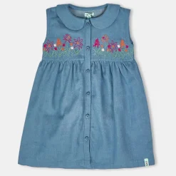 Lilly and Sid Florl Collar Drs in Blue