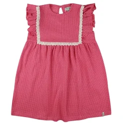 Lilly and Sid Frill Dotty Dres in Pink