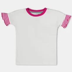 Lilly and Sid Frill Sleeve Top in White