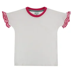 Lilly and Sid Frill Sleeve Top in White