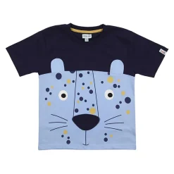 Lilly and Sid Leopard Face Tee in Blue