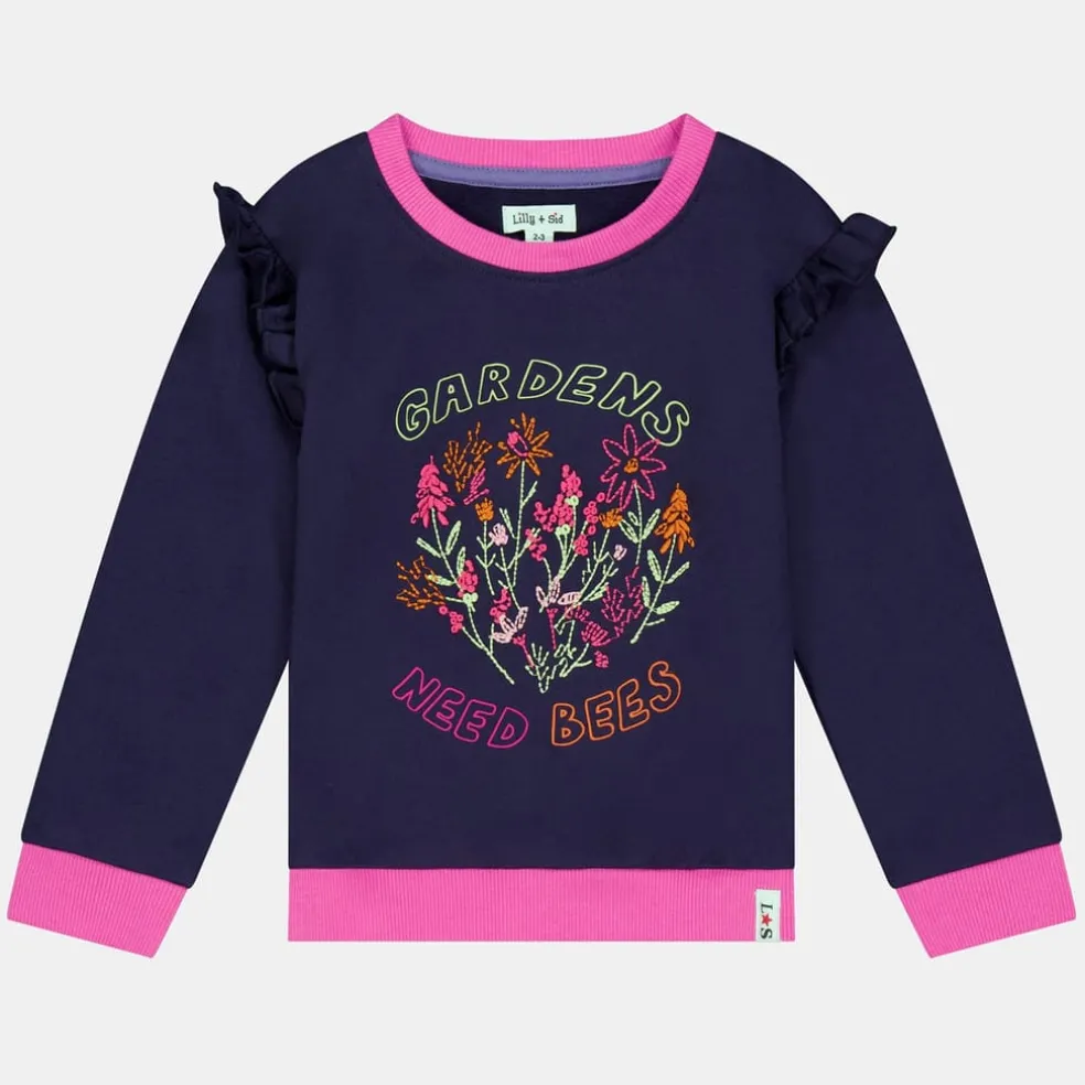 Lilly and Sid Need Bees Swtsht in Blue