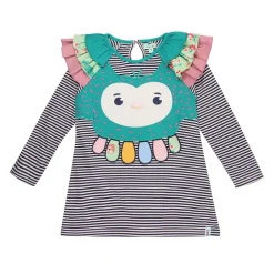 Lilly and Sid Owl App Dress in Blue