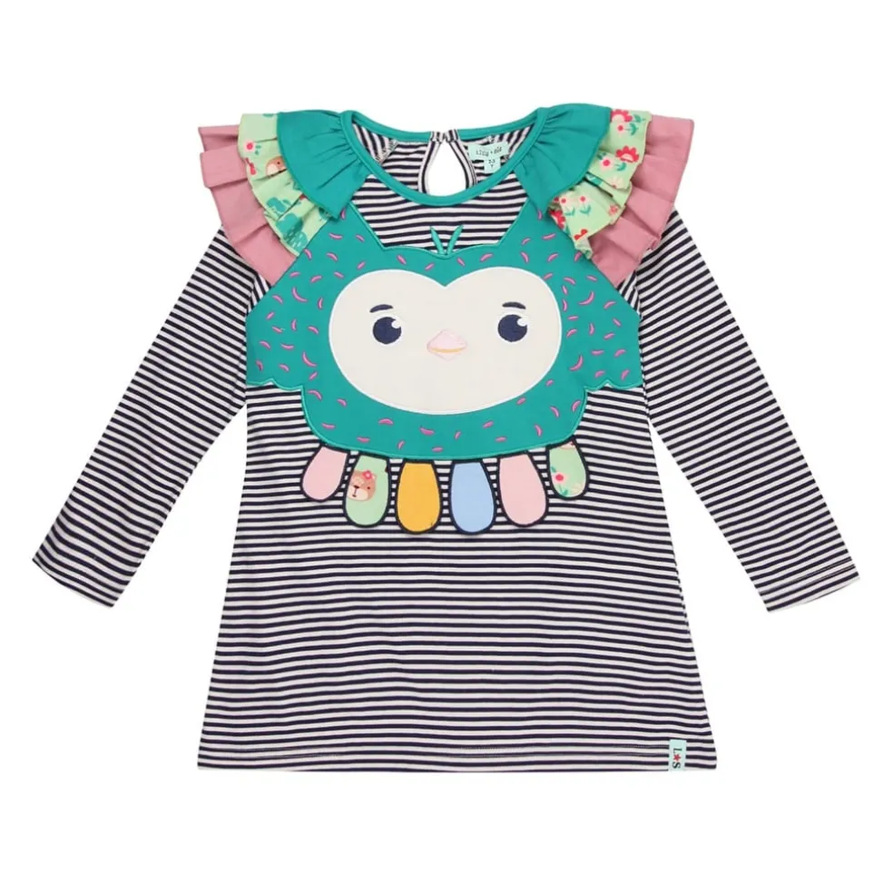 Lilly and Sid Owl App Dress in Blue