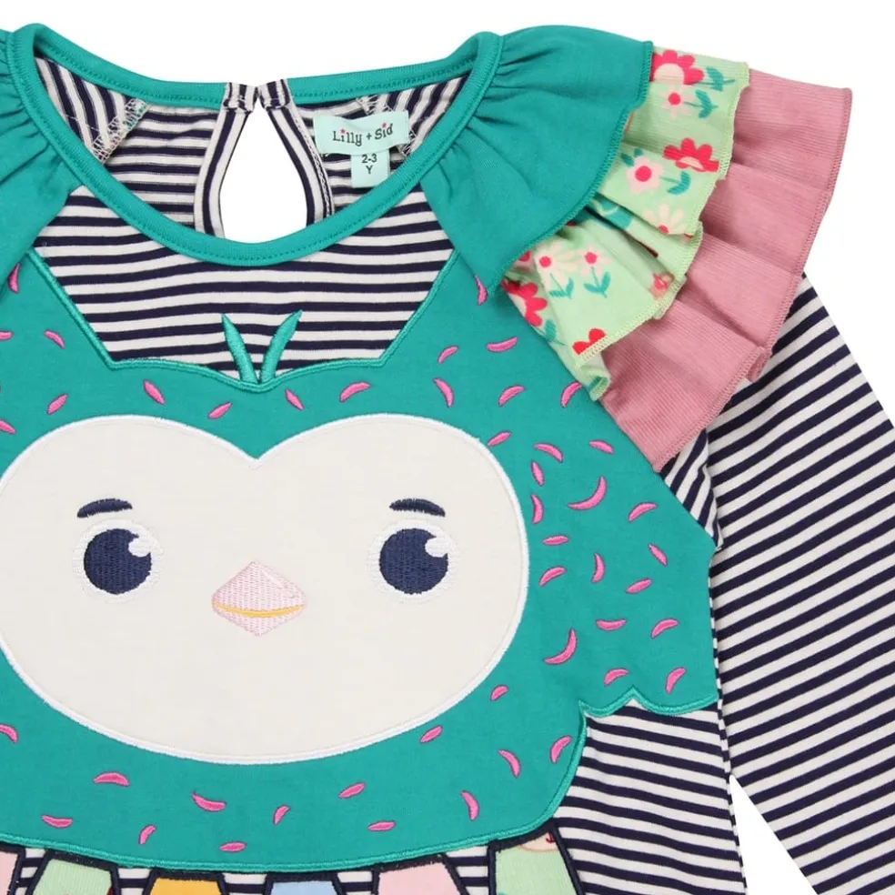 Lilly and Sid Owl App Dress in Blue