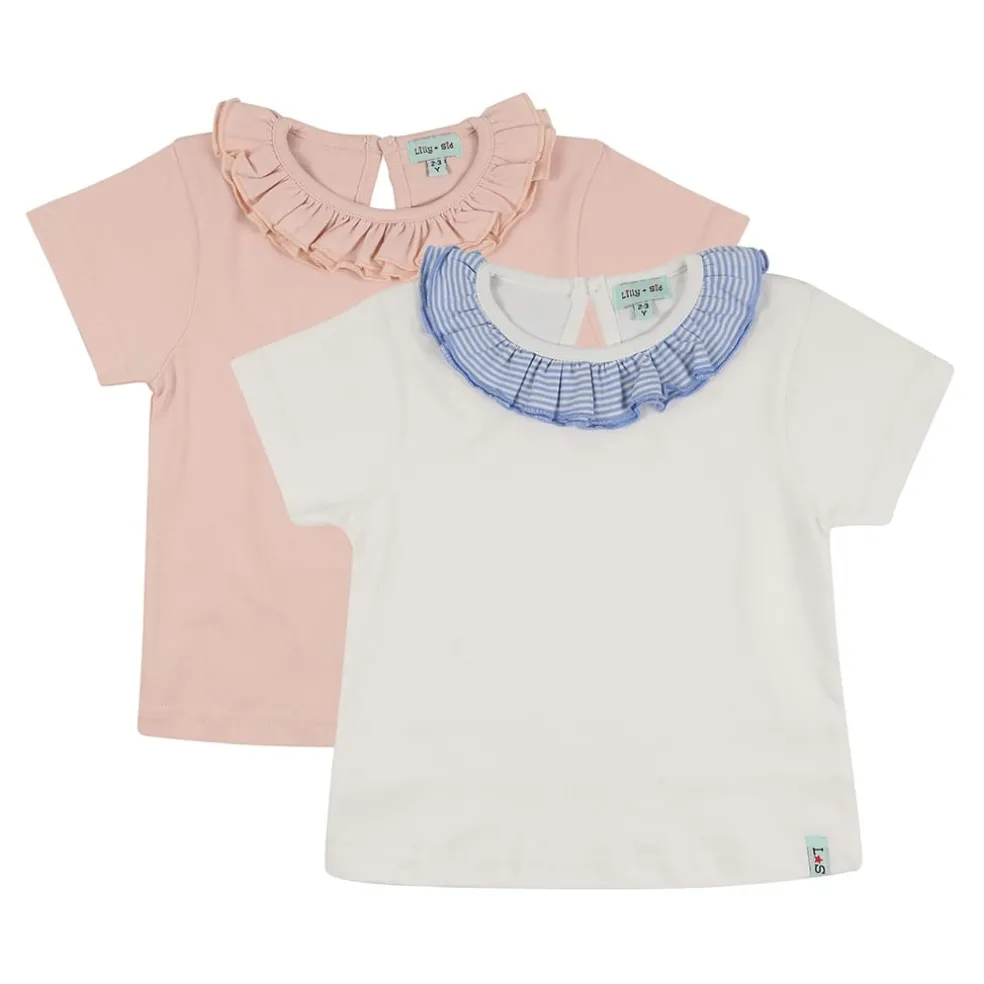 Lilly and Sid Plain Tee 2pk in Multi