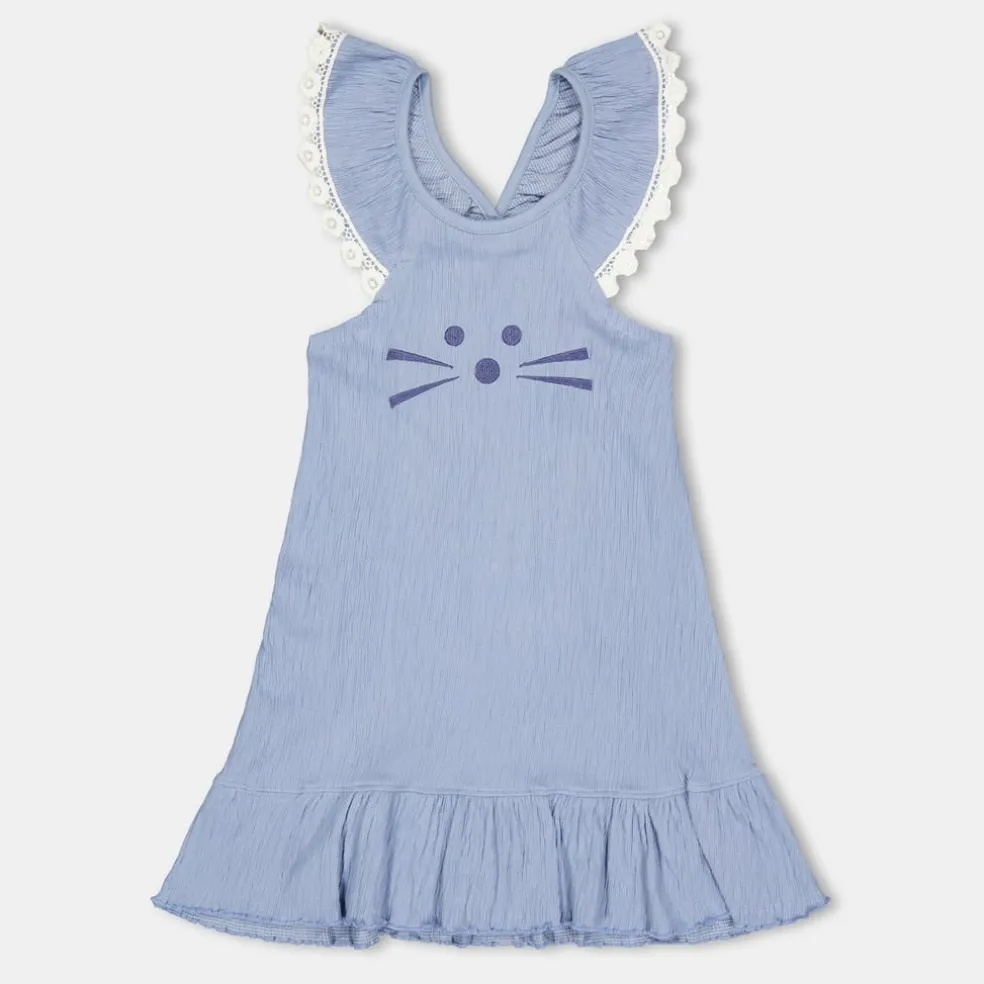 Lilly and Sid Pretty Cat Dress in Blue