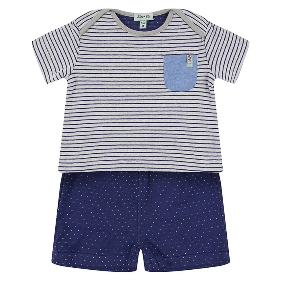 Lilly and Sid Rvrsbl Jersey Set in Blue