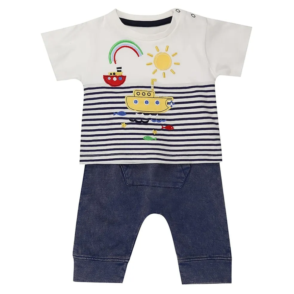 Lilly and Sid Smr Dy Trousersr Set in Multi