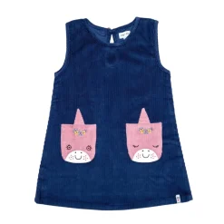 Lilly and Sid Unicn Pinafor dr in Blue