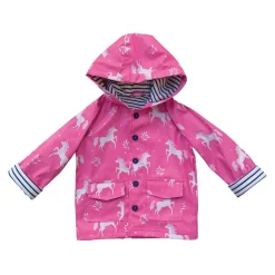 Lilly and Sid Unicorn Raincoat in Pink