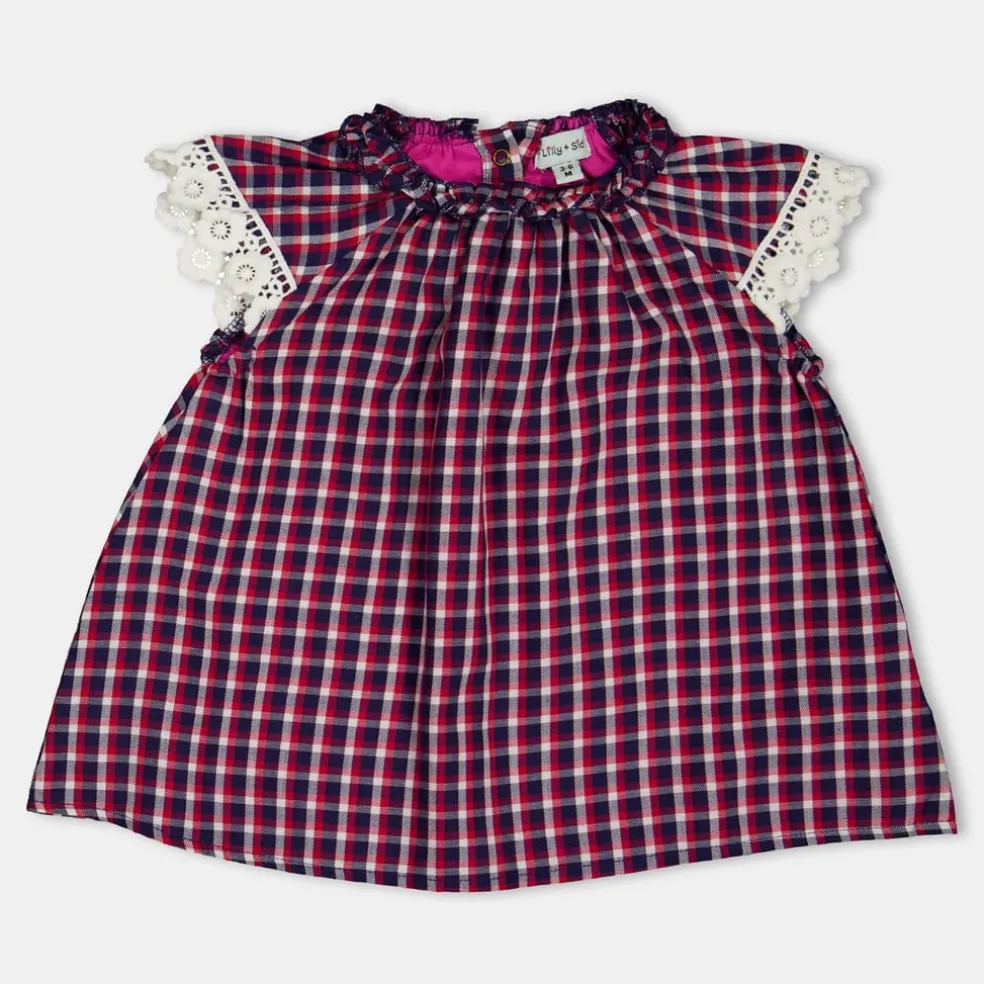 Lilly and Sid Wovn Check Dress in Multi