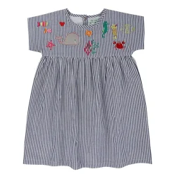 Lilly and Sid Yoke Dress in Blue