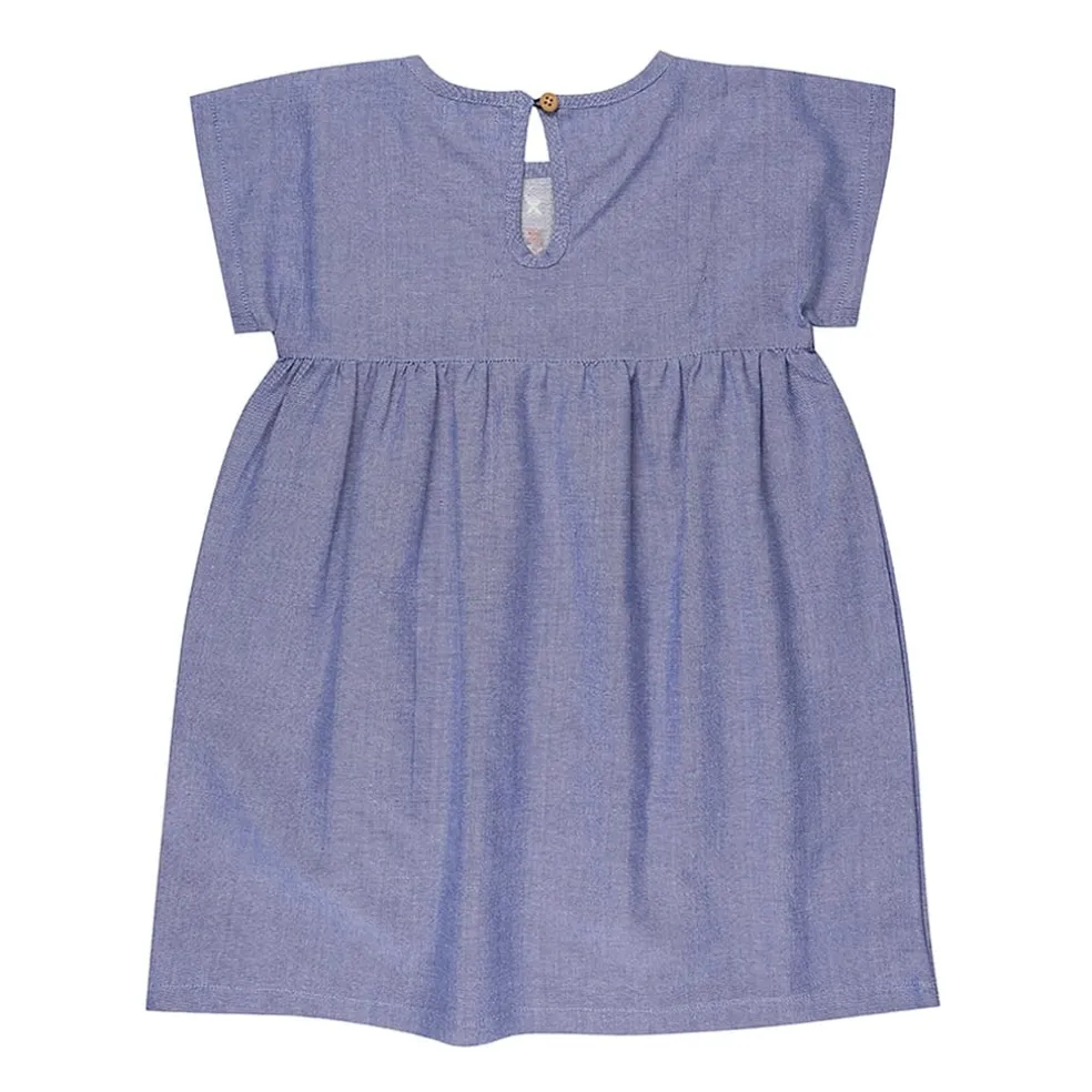 Lilly and Sid Yoke Dress in Blue