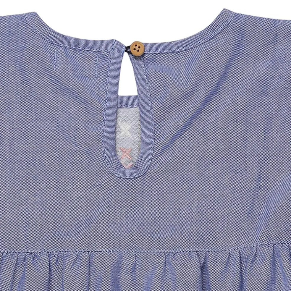 Lilly and Sid Yoke Dress in Blue