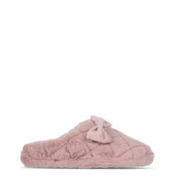 Linea Faux Fur Bow Slipper in Pink