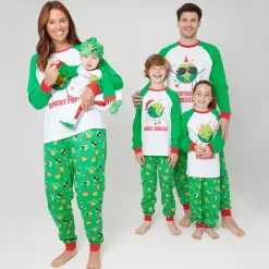 Linea Unisex Baby Family Christmas Sprout Sleepsuit in Green
