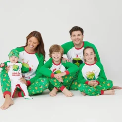 Linea Unisex Baby Family Christmas Sprout Sleepsuit in Green