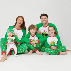 Linea Unisex Baby Family Christmas Sprout Sleepsuit in Green
