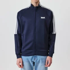 lonsdale 2 Stripe Track Top in Blue
