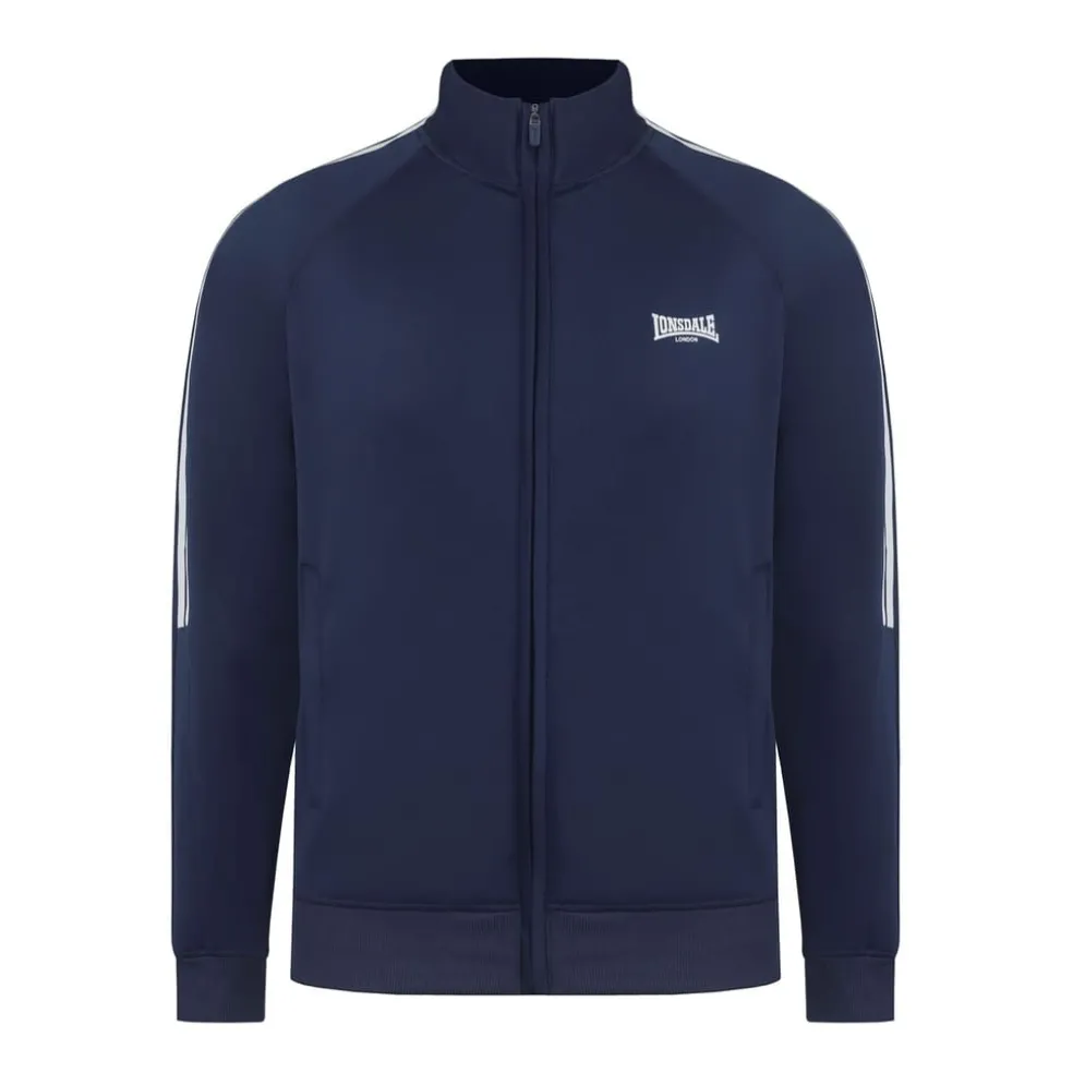 lonsdale 2 Stripe Track Top in Blue
