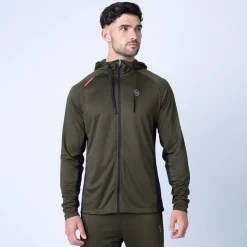 Luke 1977 Key Zip Through Hoodie in Green