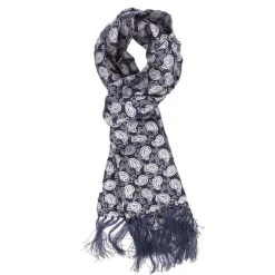 Luke 1977 Paisley Two Scarf in Navy