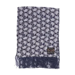 Luke 1977 Paisley Two Scarf in Navy