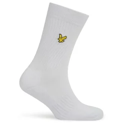 Lyle And Scott 3 Pack Lettering Crew Socks in White