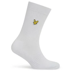 Lyle And Scott 3 Pack Lettering Crew Socks in White